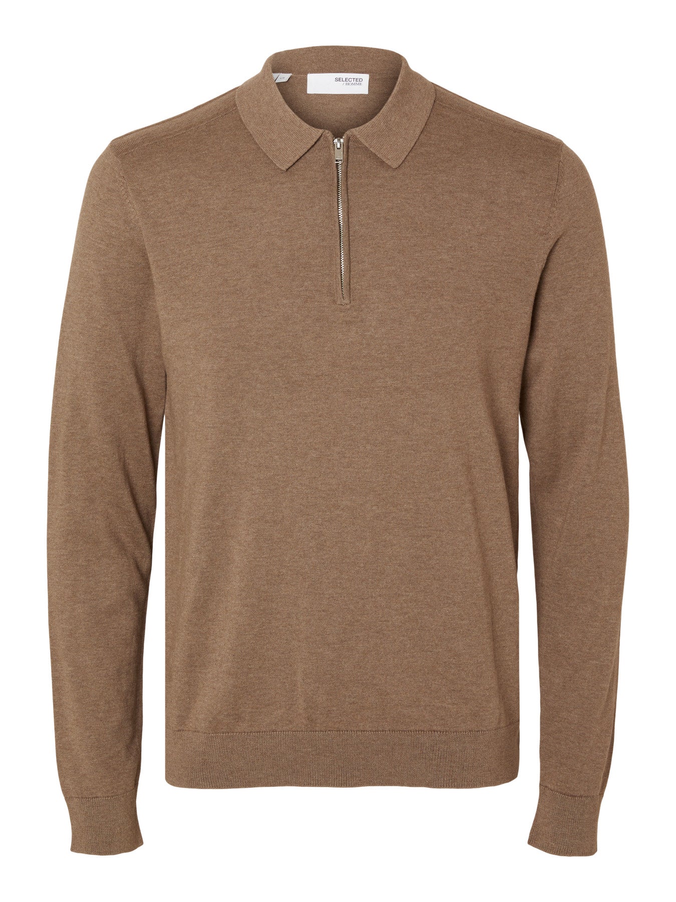 Jersey Polo Hombre – Algodón Orgánico, Cremallera Media, Corte Regular