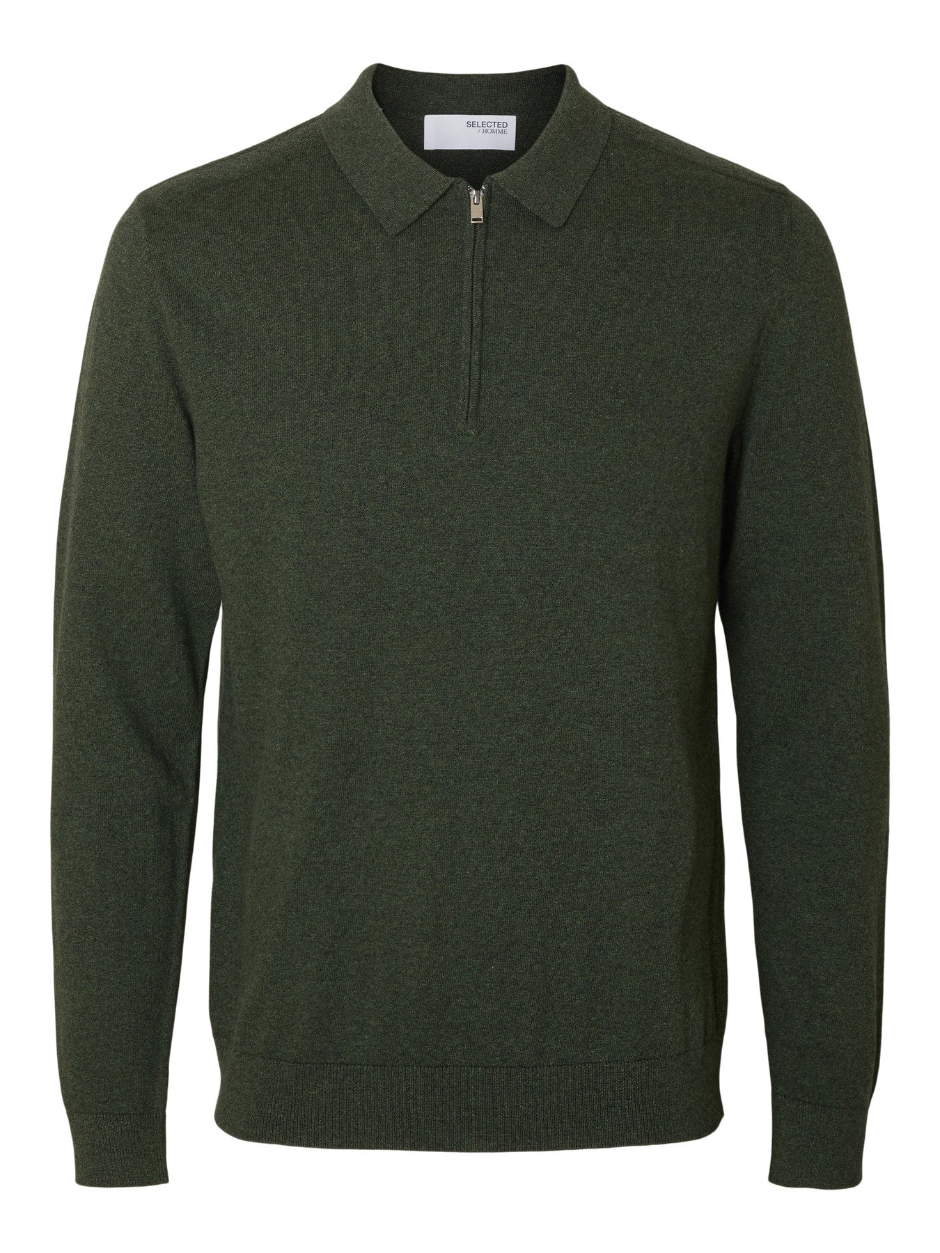 Jersey Polo Hombre – Algodón Orgánico, Cremallera Media, Corte Regular