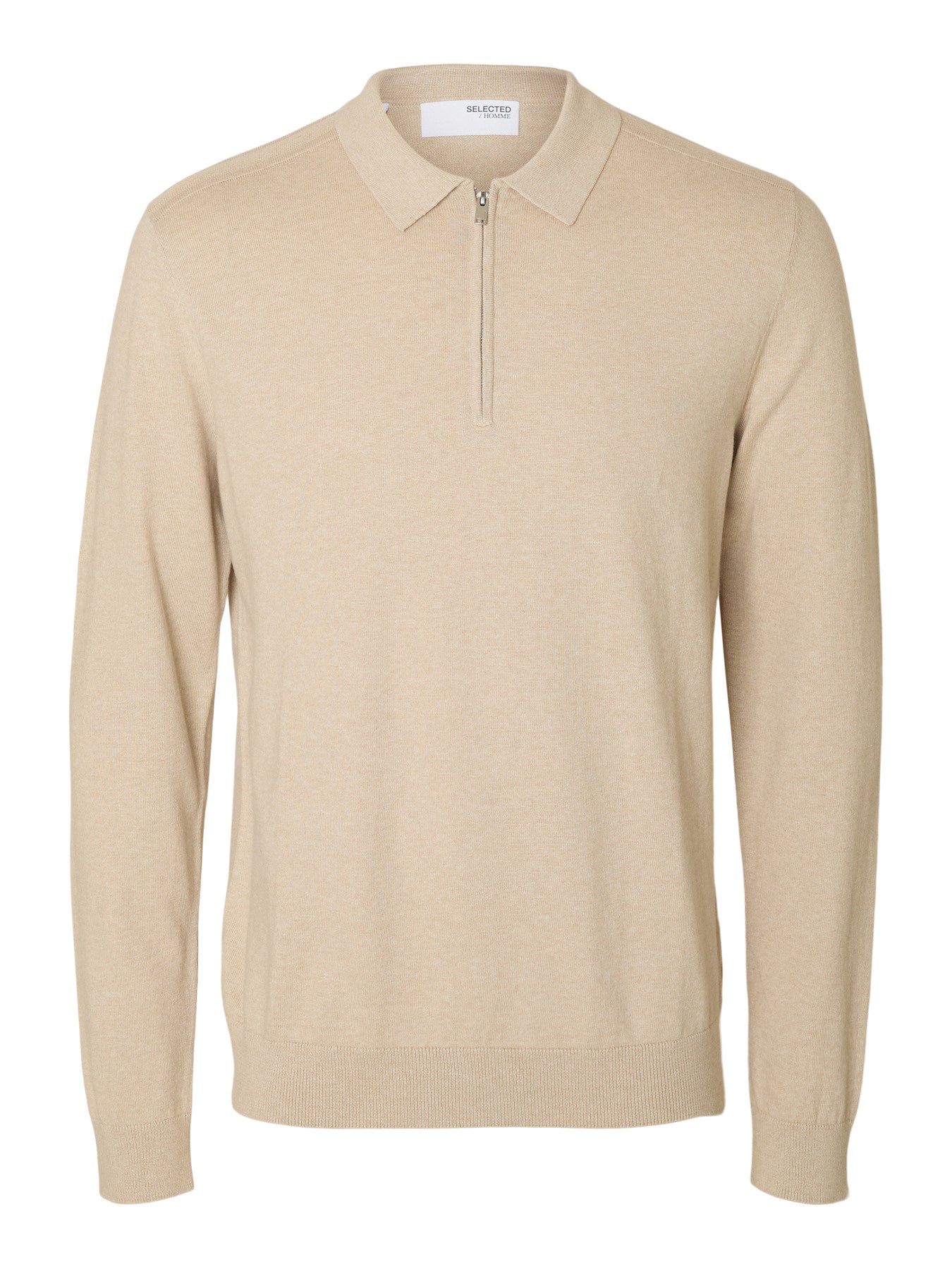 Jersey Polo Hombre – Algodón Orgánico, Cremallera Media, Corte Regular
