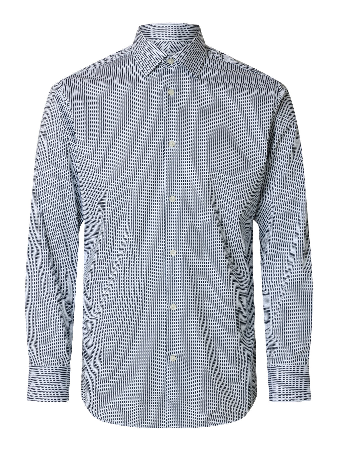 Camisa Slim Fit – Algodón Orgánico, Estampado Integral y Manga Larga