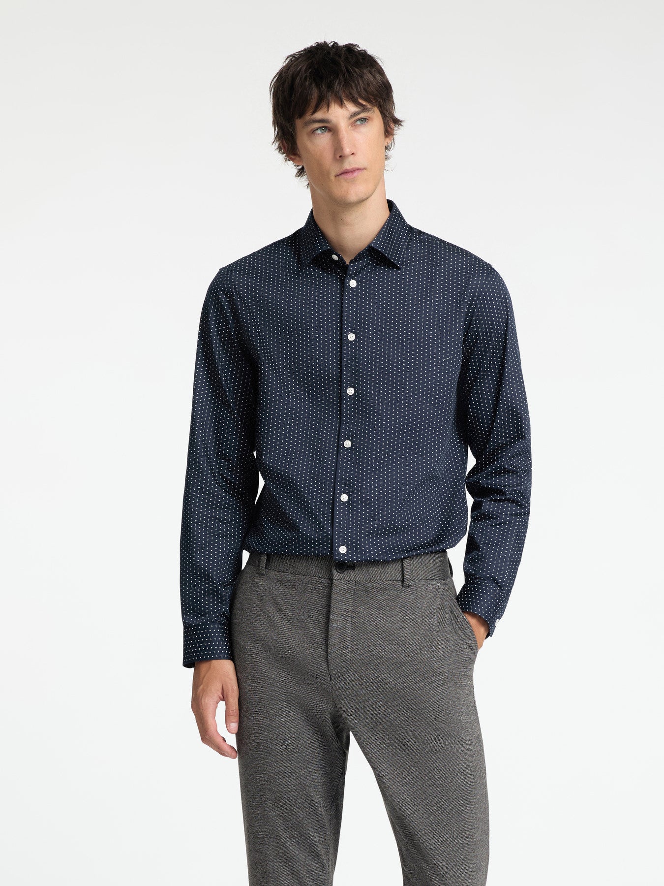 SLHSLIM-PERFORMANCE SHIRT LS AOP NOOS