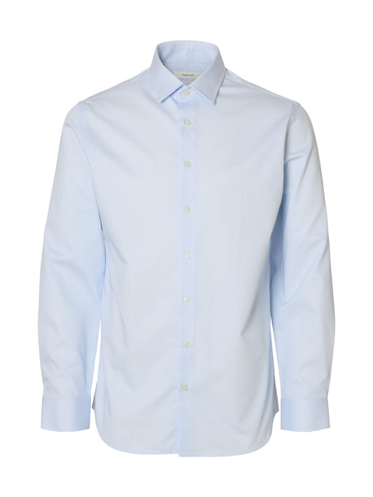 Camisa Slim Fit – Algodón Orgánico, Estampado Integral y Manga Larga