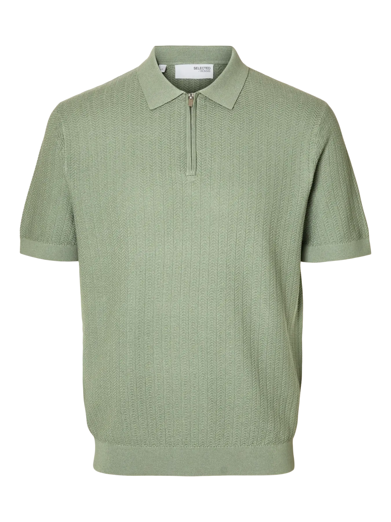 Short-sleeved knit polo shirt