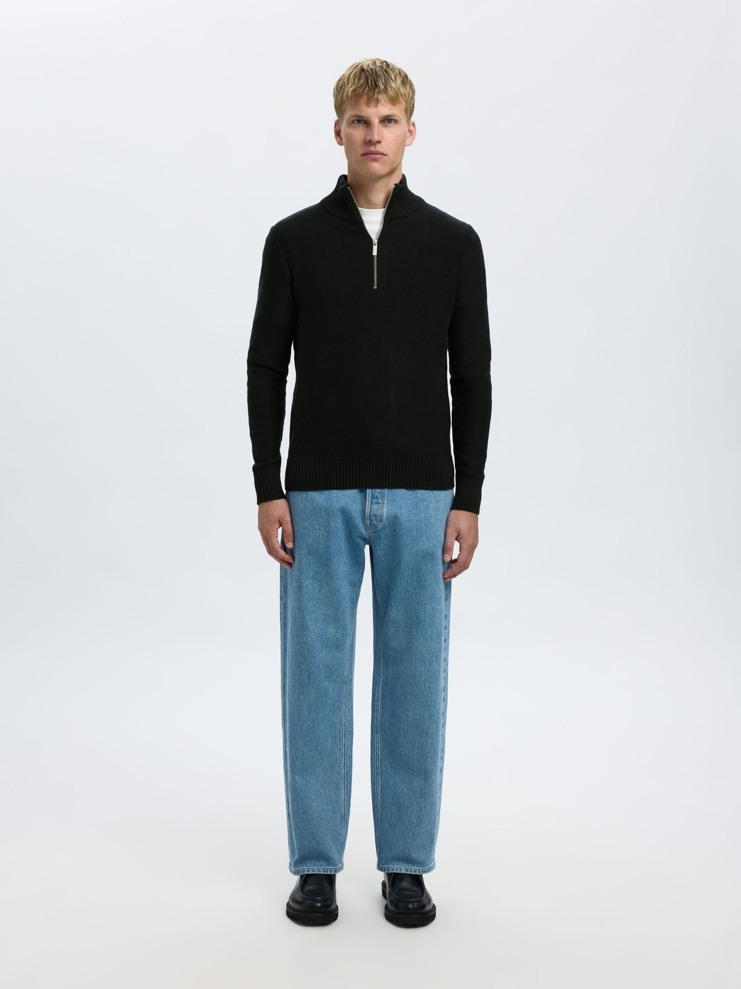 Jersey de Punto con Media Cremallera