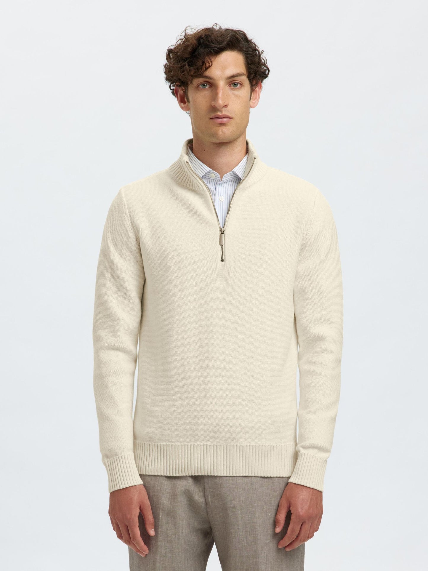 Jersey de Punto con Media Cremallera