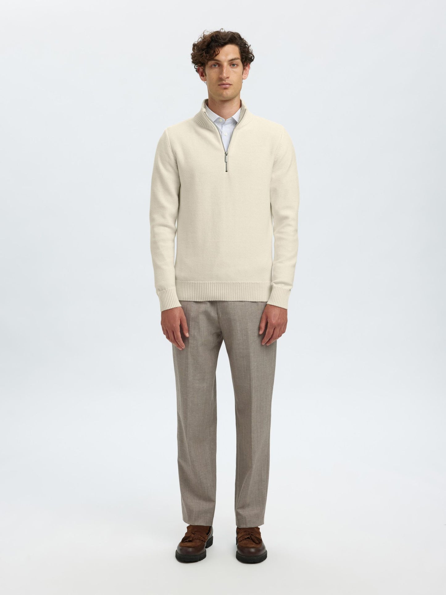 Jersey de Punto con Media Cremallera