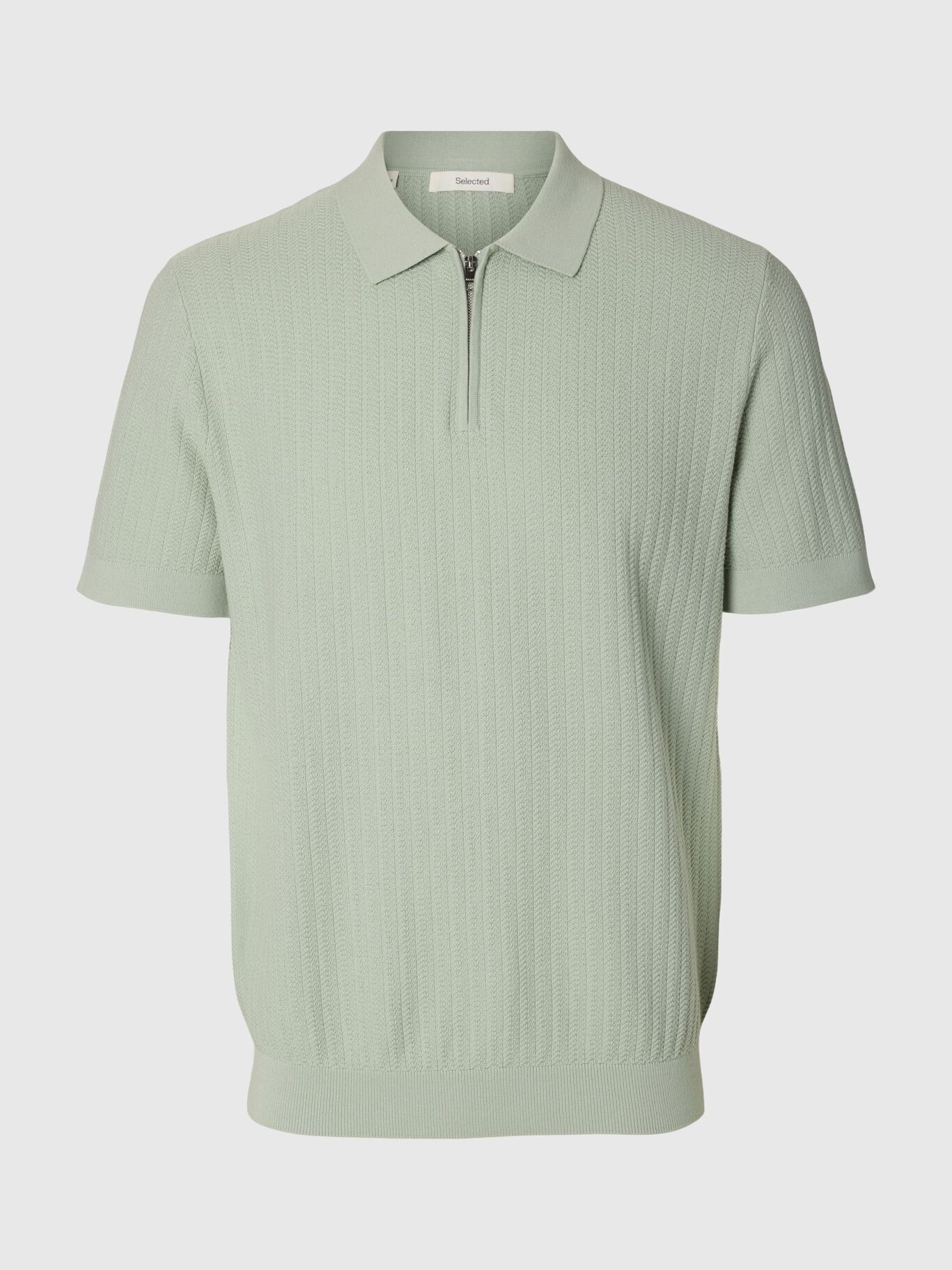 Short-sleeved knit polo shirt