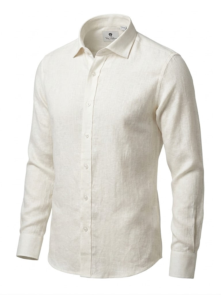 Camisa Lisa Lino/Algodón