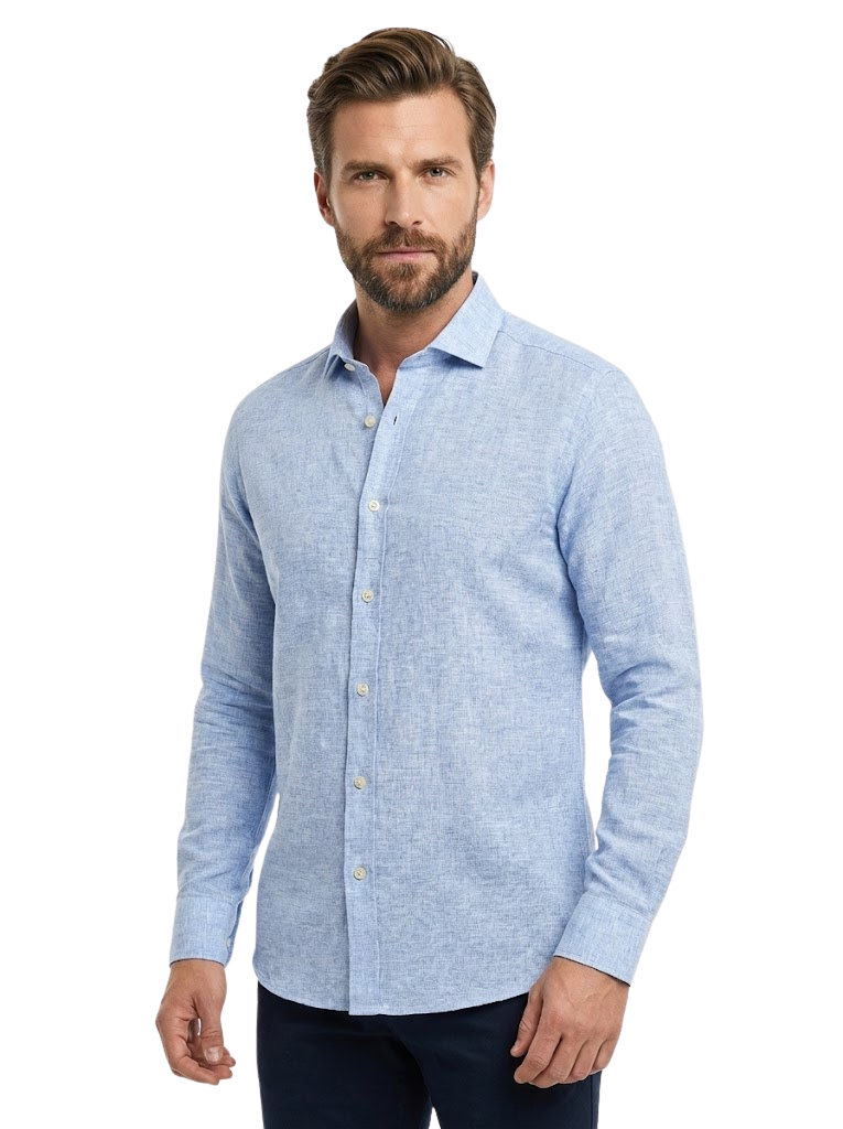 Camisa Regular lino/algodón