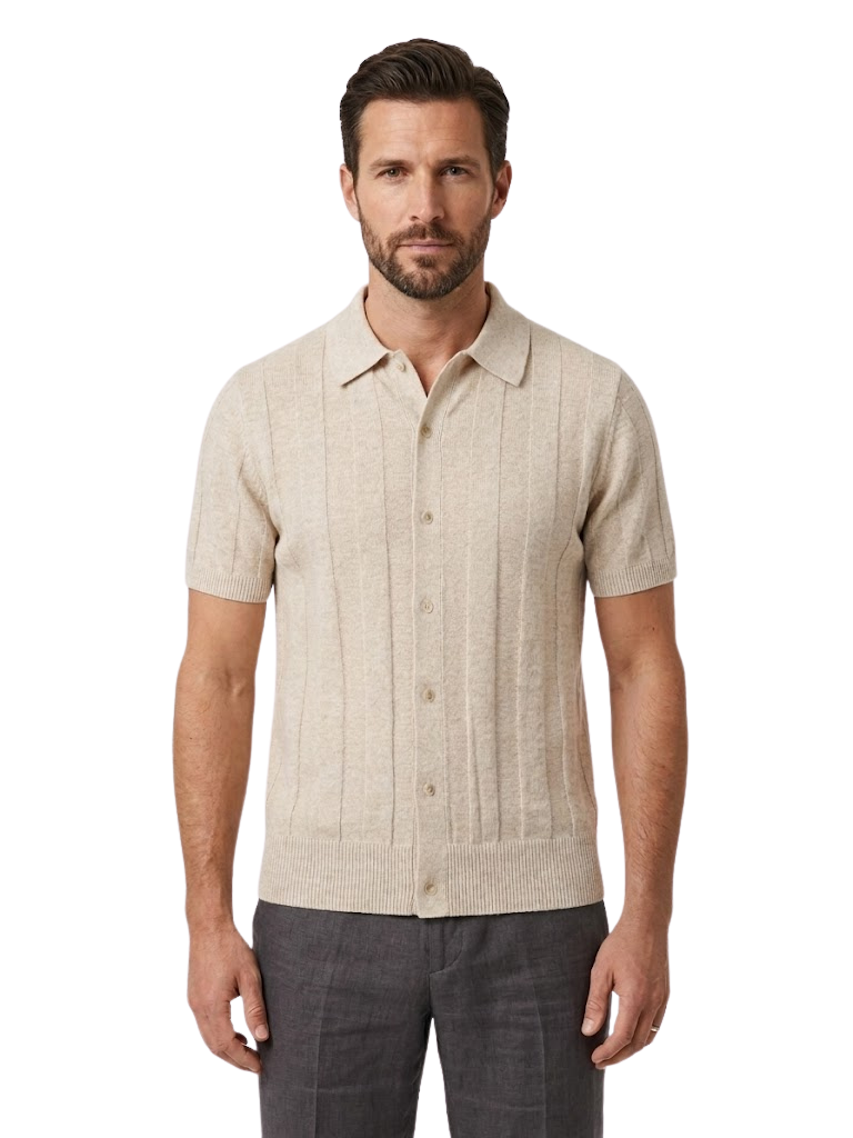 Cardigan c/polo Lino