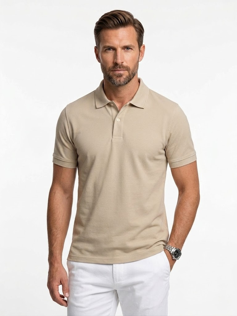 Polo piqué m/c BASIC llis