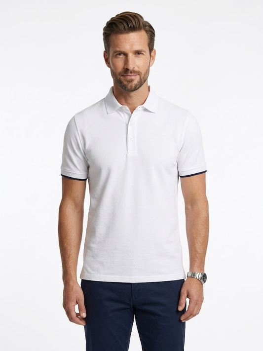 Polo Pique Manga Texturizada