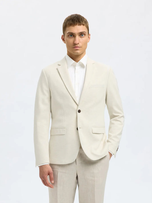 Americana Hombre Slim Fit con Bolsillos y Forro Completo